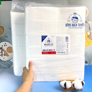 Bông Gòn y tế cắt miếng vệ sinh cho bé 7x7, 10 x 10 gói 1kg Chính hãng Bông Bạch Tuyết