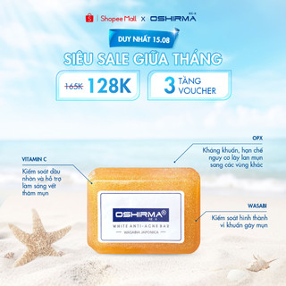 Xà phòng hỗ trợ giảm mụn oshirma white anti acne bar 100g - nhan kha ai - nhan khả
