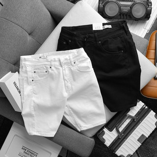 Quần short jean nam 02 màu đen trắng Quần ngố nam - jean co giản hàng cao cấp
