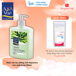 [MUA 2 TẶNG 1 hộp tăm nhựa] Nước rửa tay dưỡng chất Aquavera tinh chất lô hội 500ml