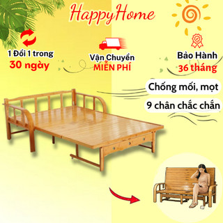 Giường sofa gấp gọn tiện nghi, giường sofa tre thông minh, sofa giường tre 2 trong 1