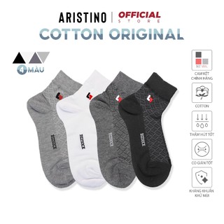 Tất, Vớ nam ARISTINO Bizsock cổ trung chất cotton thoáng khí kháng khuẩn khử mùi tốt - BZS004