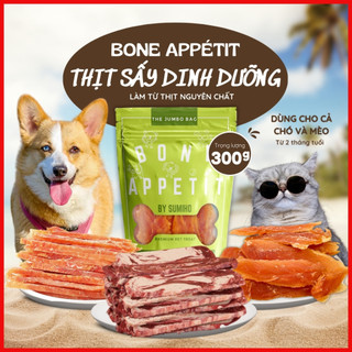  Thịt sấy dinh dưỡng cho chó Bone Appétit by Sumiho  gói 300gr Net 240g  bánh snack thưởng ăn vặt cho cún 