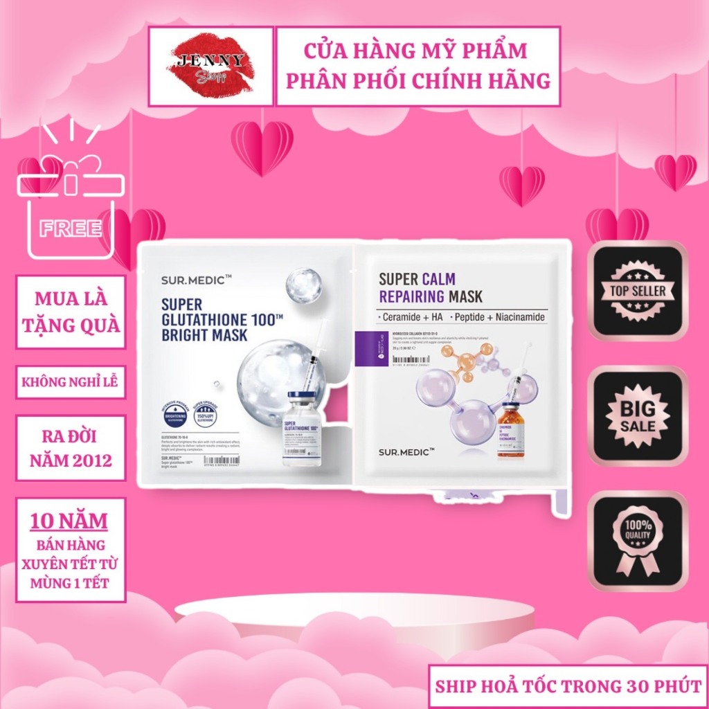 Tinh Chất Dưỡng Da - Mặt Nạ Giấy Sur.Medic dưỡng trắng, cấp ẩm, làm dịu da