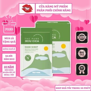 Mặt Nạ Giấy Rau Má Prettyskin The Pure Jeju Cica Mask Sheet