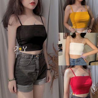 Áo dây croptop trơn 2 dây 2s JOY BABE áo y2k style brandy melville crt loptop basic ao day C CROH 1