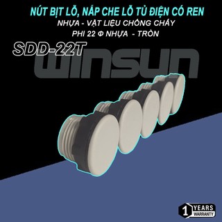 Nắp che lỗ tủ điện có ren phi 22, Nút bịt lỗ winsun (Gói 10 cái)