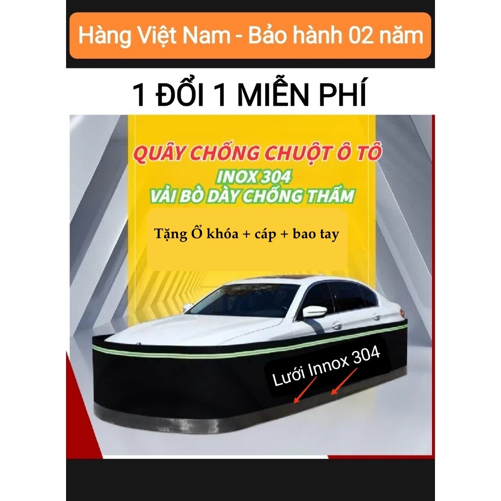 Quây chống chuột - Rào chắn chuột ô tô 4-5-7 chỗ và bán tải loại cao cấp, có lưới inox chống cắn
