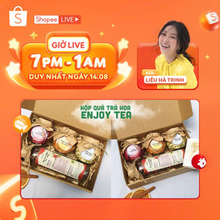 Hộp quà trà hoa sấy lạnh enjoy tea, lọ trà hoa quà tặng dịp vu lan