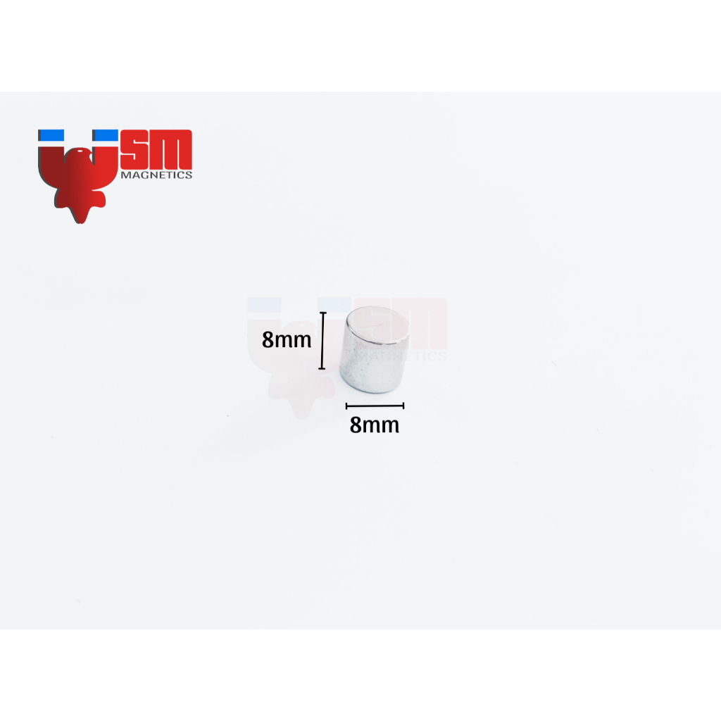 [NCSG] Nam châm đất hiếm 8x8mm - Lực từ N35