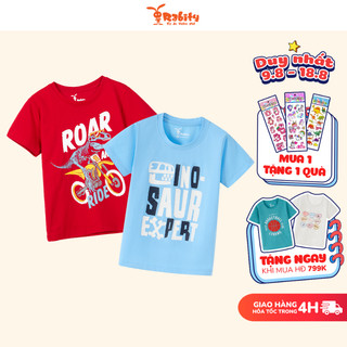 Áo bé trai áo thun ngắn tay cho bé trai Rabity cotton thoáng mát co giãn áo thun bé gái form hàn quốc 92243