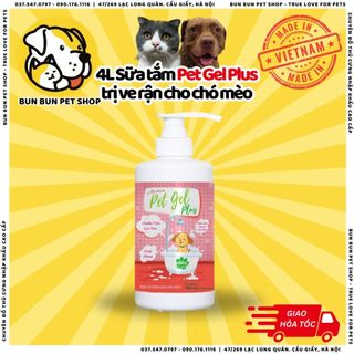 4L Sữa tắm Pet Gel Plus trị ve rận cho chó mèo