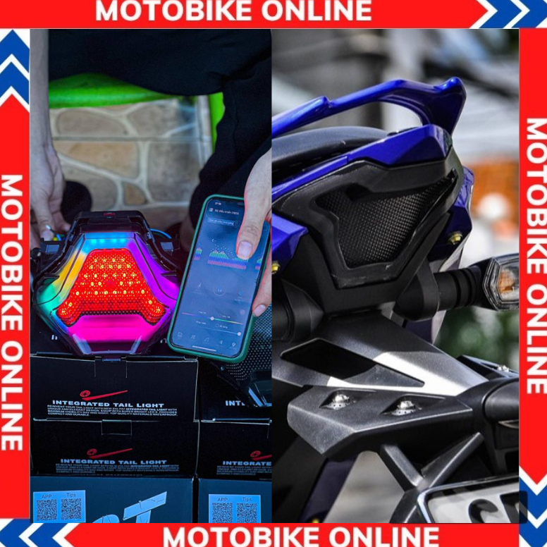 Đèn hậu TST cho Ex150 led 7 màu 7 chế độ Chỉnh Ap