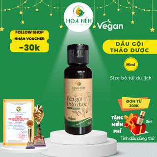 Dầu Gội Thảo Dược - Hoa Nén - Vegan - Sạch da đầu, tr.ị gàu, dưỡng tóc chắc khoẻ - Bản mini 50ml