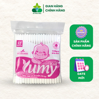 Tăm Bông Tự Nhiên Vệ Sinh Tai Cao Cấp Yumy (100 chiếc )