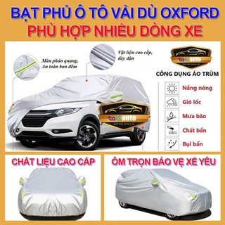 Bạt phủ ô tô 3 lớp vải dù oxford cao cấp, áo bạc phủ trùm ôtô che kín che chống nắng,mưa,xước oto xe hơi 4,5,7 chỗ