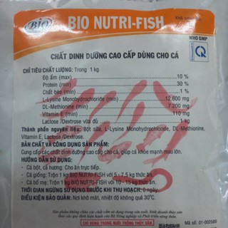   Gói 1kg  Thức ăn dinh dưỡng cao cấp Bio Nutri Fish cho cá và các loại thuỷ sản 