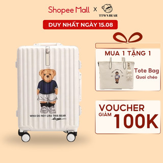 Vali kéo du lịch ttwn bear size 20, 24, 26 inch cao cấp chính hãng