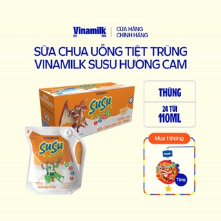 Sữa chua uống hương Cam Vinamilk Susu - Thùng 24 túi 110ml