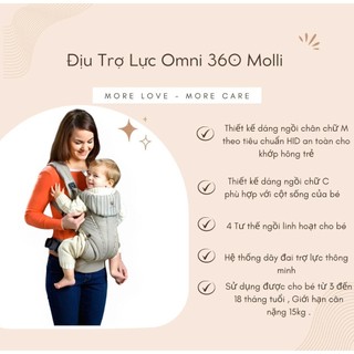 Địu Trợ Lực 4 tư thế Omni 360độ Molli