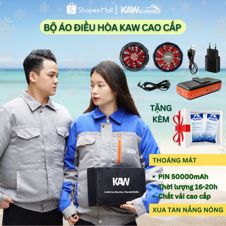 Áo Điều Hòa KAW Cao Cấp Pin 50.000mAh 2 Lớp Công Suất Lớn, Chống Nóng Chống Tia UV Làm Mát Thông Minh