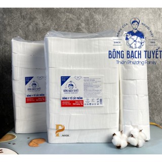 Bông Gòn Cắt Miếng Sẵn Bạch Tuyết ( size 5x5 cm ) Gói 1Kg – chăm sóc vết thương, vệ sinh cho bé