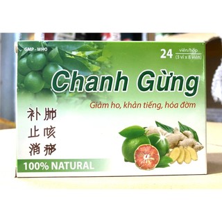 Chanh gừng bổ phế ,trừ ho, tiêu đờm  khàn tiếng, đau rát họng 24v