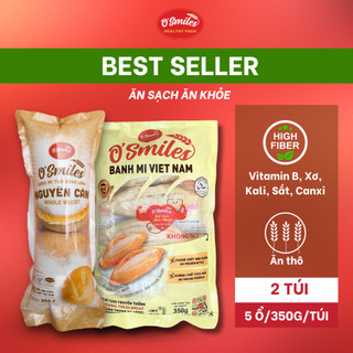 Combo best seller bánh mì nguyên cám và truyền thống 350g/túi/5 ổ osmiles