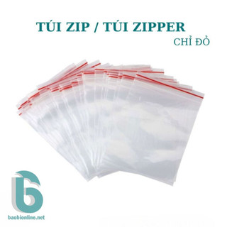 Túi zip, túi zipper chỉ đỏ loại tốt, dày dặn, chắc chắn đầy đủ size - baobionline