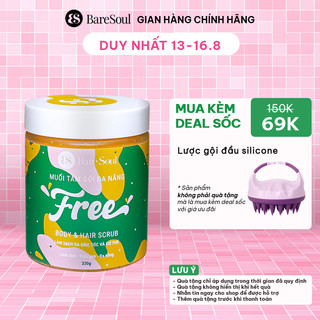 Muối gội tẩy tế bào chết da đầu, tóc BareSoul FREE Hair Scrub 330g