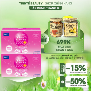 Bộ 2 hộp collagen nước DHC Nhật Bản Collagen Beauty 7000 Plus 500ml (50ml x 20 lọ)