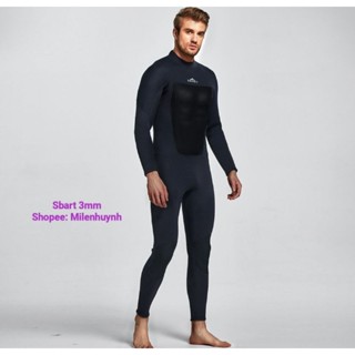 Đồ lặn biển chuyên nghiệp cho nam cao su 3mm hiệu Sbart 1501 dây kéo phía sau, giữ ấm, cản gió