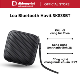 Loa Bluetooth Havit SK838BT - Kết nối 2 loa cùng một lúc, Công nghệ âm thanh vòm 3D, Kháng nước chuẩn IPX7