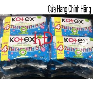 Combo 8 gói băng vệ sinh Kotex hàng ngày khang khuẩn 20 miếng( cộng 4)