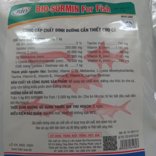  Gói 1kg thức ăn cung cấp dinh dưỡng cho cá và các loại thuỷ sản Bio Sormin for fish 