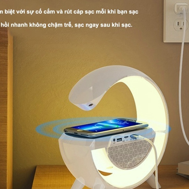 Loa bluetooth chữ G BT-3401, loa thông minh đa chức năng, tích hợp đồng hồ, báo thức, đèn led, sạc k