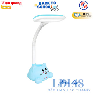 Đèn Bàn LED ĐQ LDL18 5 B (Mèo Xinh, Hộp Cắm Bút, Xanh, Ánh sáng trắng)