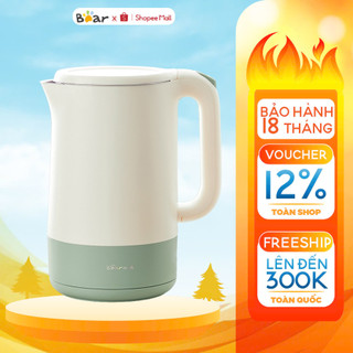 Ấm siêu tốc 1.7l bear zdh- r17b2, công suất lớn 1800w, đun nước nhanh sôi, tự động ngắt, bh 18 tháng