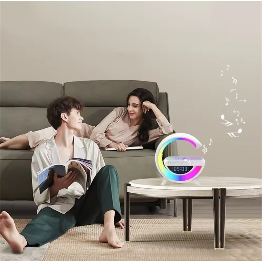 Loa bluetooth chữ G BT-3401, loa thông minh đa chức năng, tích hợp đồng hồ, báo thức, đèn led, sạc k