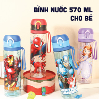 Bình nước cho bé đi học 1989KIDS không có ống hút,dung tích 570ml,bình nước siêu nhân trẻ em chất liệu cao cấp,dễ thương