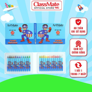  Bút Sáp Vặn CLASSMATE Thiết Kế Super Kid Bộ 12 -24 Chiếc Màu Sắc Chuẩn Bám Giấy Tốt Cho Bé Tập Tô TC01 TC02 TC03-SK 
