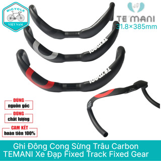  Ghi Đông Cong Sừng Trâu Carbon TEMANI 31.8*385mm – Xe Đạp Fixed Gear Chất Lượng Cao 