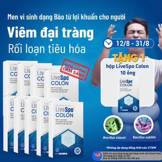 Combo 9 Hộp Bào tử lợi khuẩn LiveSpo Colon dùng cho Viêm Đại Tràng, Tiêu chảy, Táo bón