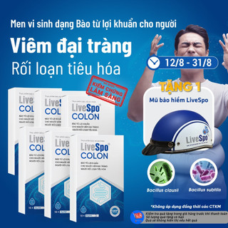 Combo 6 Hộp Bào tử lợi khuẩn LiveSpo Colon dùng cho Viêm Đại Tràng, Tiêu chảy, Táo bón(10 ống)