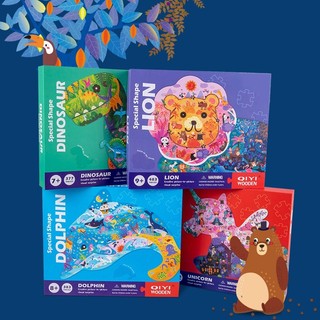 BỘ XẾP HÌNH NGHỆ THUẬT KHỦNG LONG, CÁ HEO, NGỰA 1 SỪNG, SƯ TỬ 377/383/396/483 MẢNH GHÉP - HÃNG QIYI