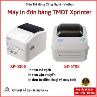 Máy In Đơn Hàng TMĐT Xprinter 470B, 490B, 460B, 420B (USB) In Đơn GHTK, Shopee, In tem, In Mã Vạch Dùng Giấy Decal A6