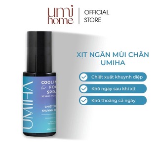 Xịt khử mùi hôi chân và giày UMIHOME hữu cơ 45ml hương Bạc Hà thơm mát, loại bỏ mùi giày hiệu quả