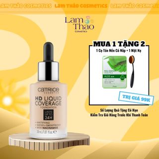 [TẶNG 1 CỌ NỀN,1 NẠ JLUNA][Khắc tên thanh toán trước + note tên ghi chú] Kem Nền Che Phủ Kiềm Dầu 24H Catrice HD Liqu