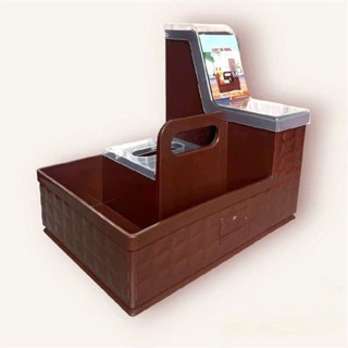 Khay đa năng, khay đựng đũa muỗng ống giấy có nắp đậy, quai xách tiện lợi, .