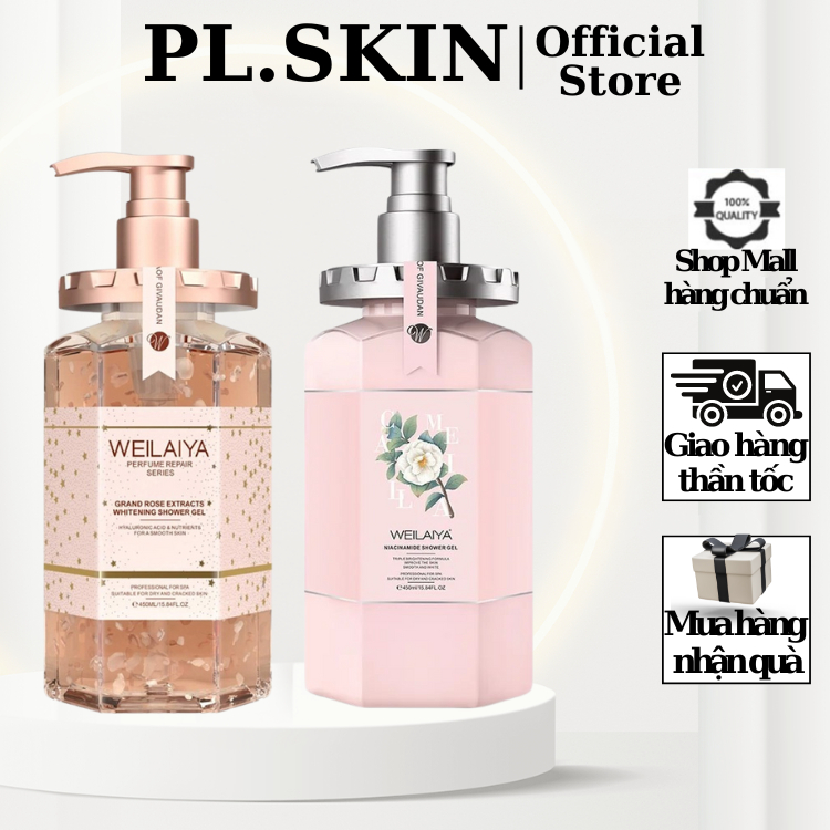 Sữa tắm Weilaiya chính hãng cánh hoa hồng Damask 450ml chính hãng